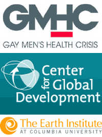 Gay Men's Health Crisis, Center for Global Development, the Earth Institute logos